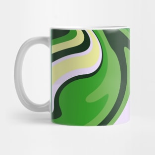 Colorful Liquid Warp Abstract Swirl - Green and Yellow Mug